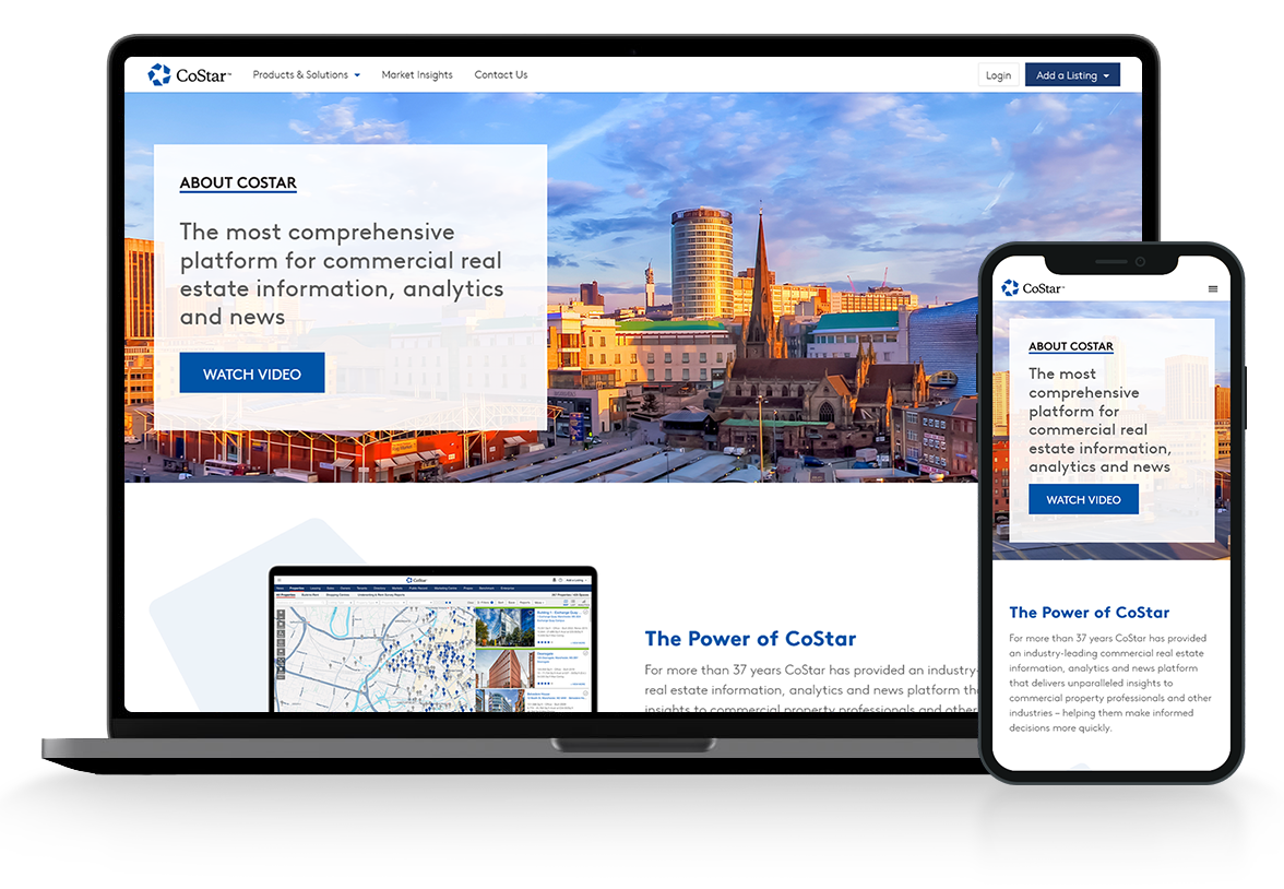 CoStar Website Mobile and Desktop devices