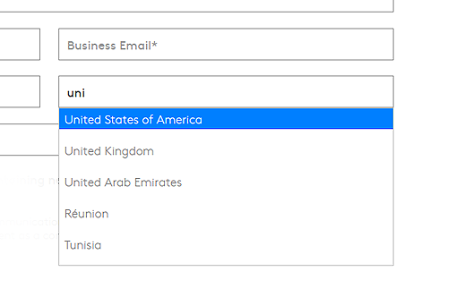 Form field auto complete